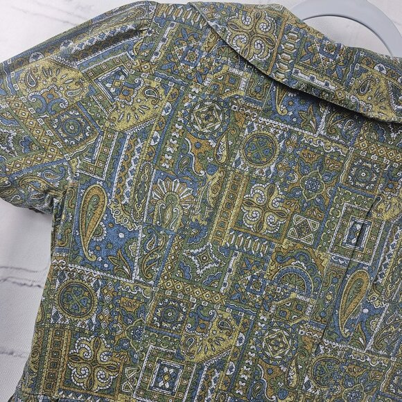 Vintage Dress Handmade Knee Length Midi Short Sleeve Womens M Pleated Zipper - Picture 8 of 15